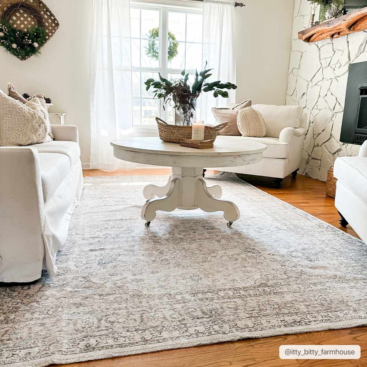 Vintage Cream Washable Area Rug
