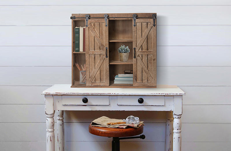 Sliding Barn Doors Storage Cabinet