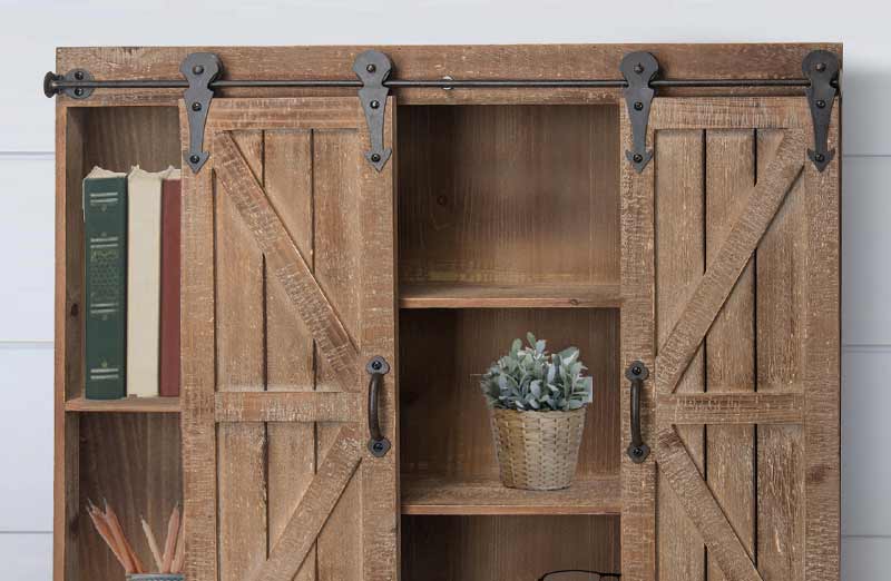Sliding Barn Doors Storage Cabinet