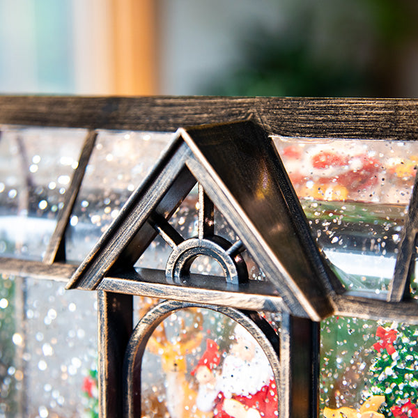 Santa and Reindeer Musical Snow Globe