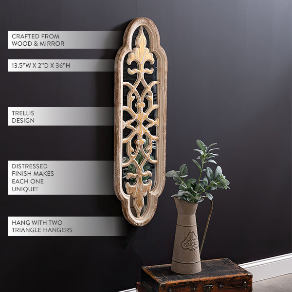 Fleur De Lis Distressed Accent Mirror
