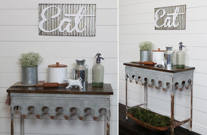 Corrugated Metal "Eat" Sign