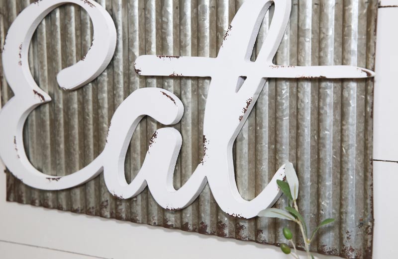 Corrugated Metal "Eat" Sign