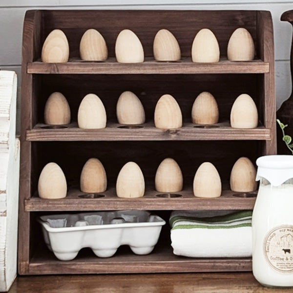 Four Tiered Wooden Egg Shelf