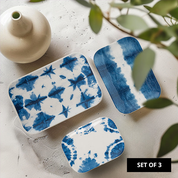 Nesting Shibori Trinket Dishes, Set of 3