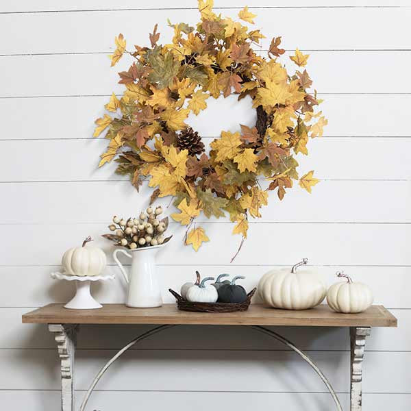 Maple Leaf and Pinecone Wreath