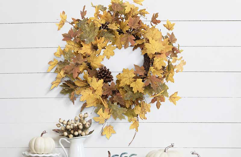 Maple Leaf and Pinecone Wreath