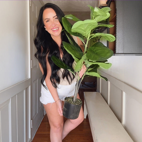 38 Inch Faux Fiddle Leaf Fig with Pot
