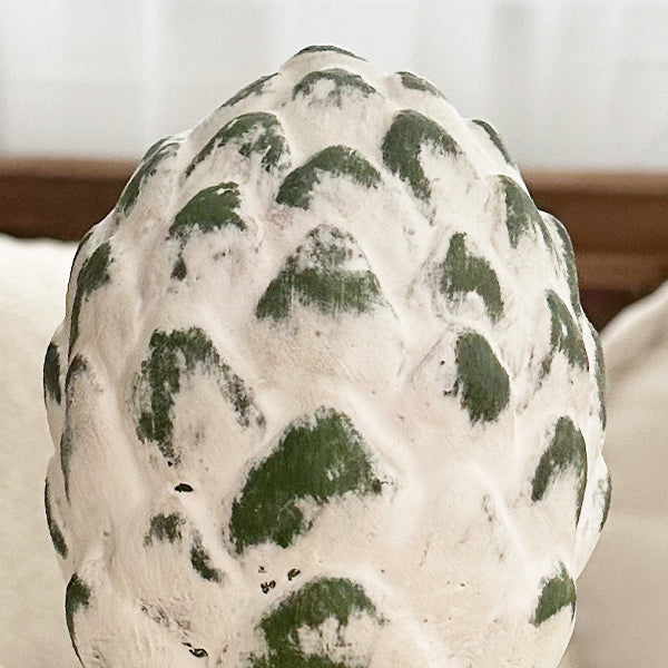 Indoor/Outdoor Whitewashed Artichoke Finial