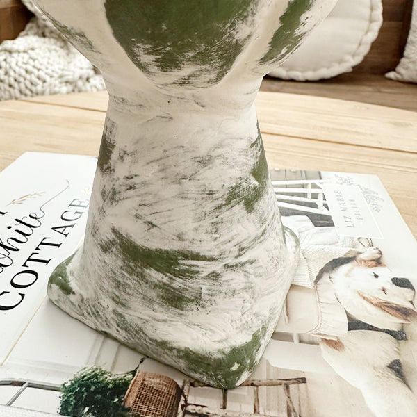 Indoor/Outdoor Whitewashed Artichoke Finial