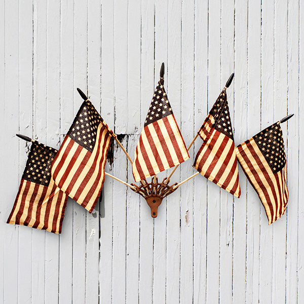 American Tea Stained Flags with Bracket