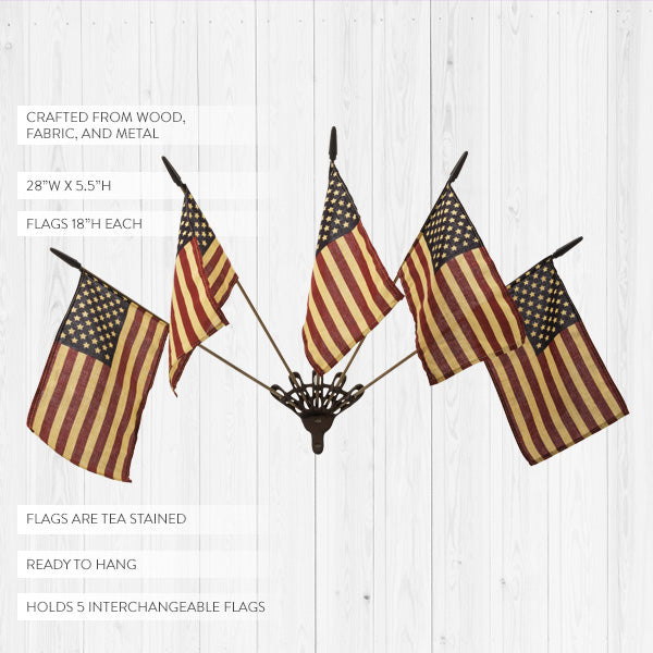 American Tea Stained Flags with Bracket