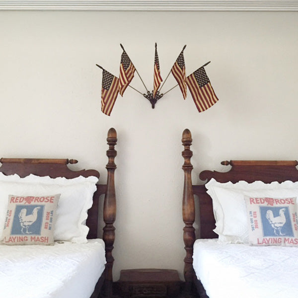 American Tea Stained Flags with Bracket
