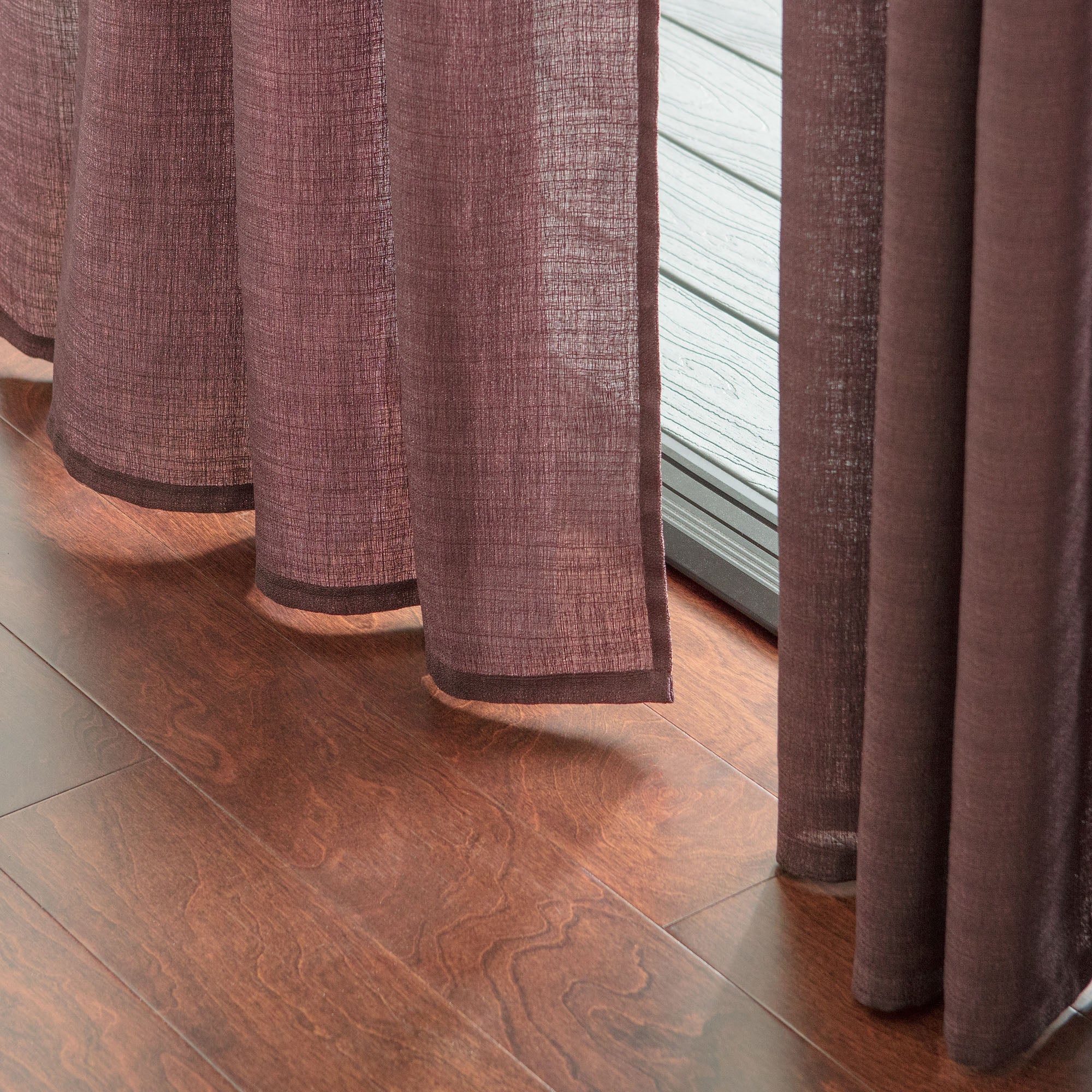 Faux Belgian Flax Solid Curtains-Tolkye