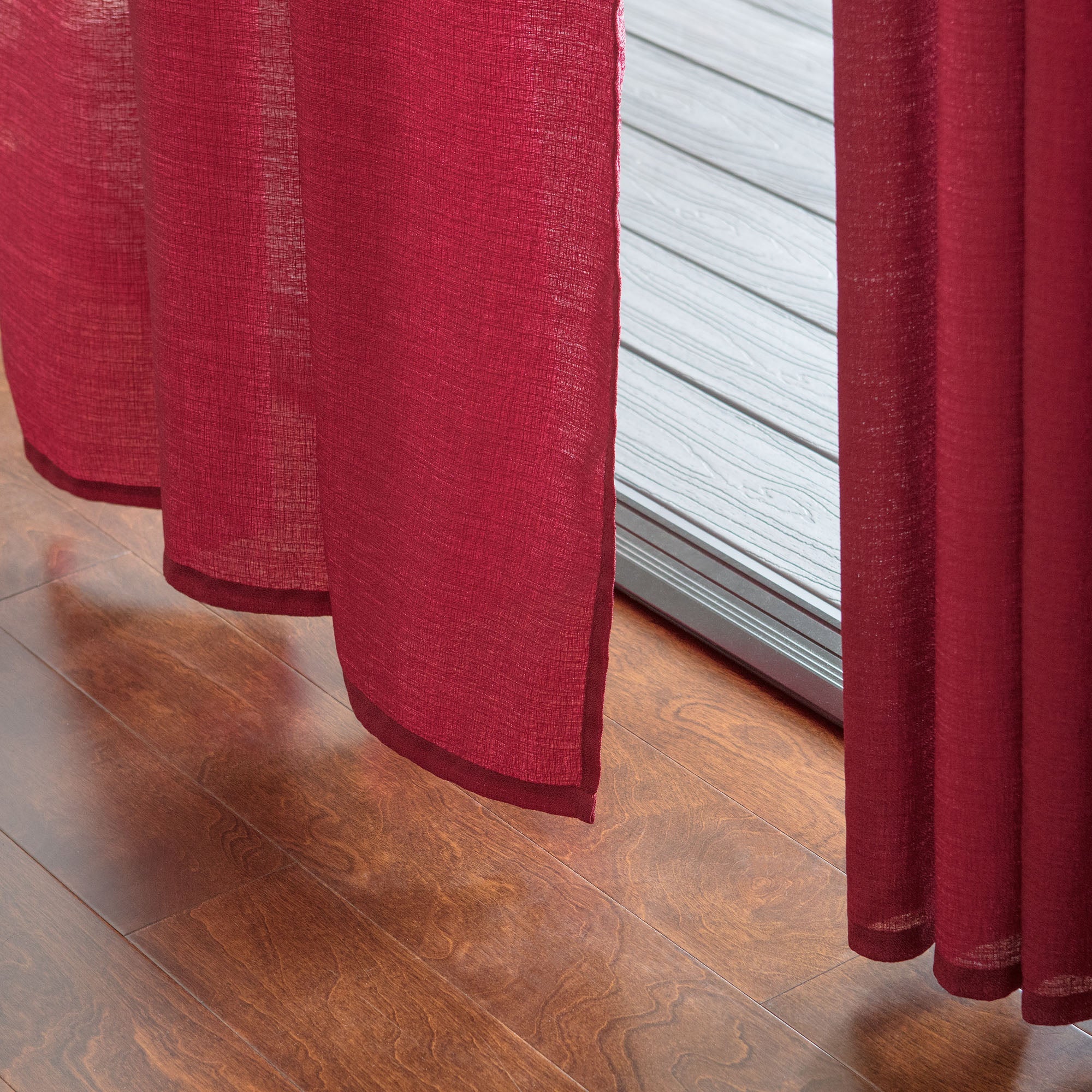 Faux Belgian Flax Solid Curtains-Tolkye