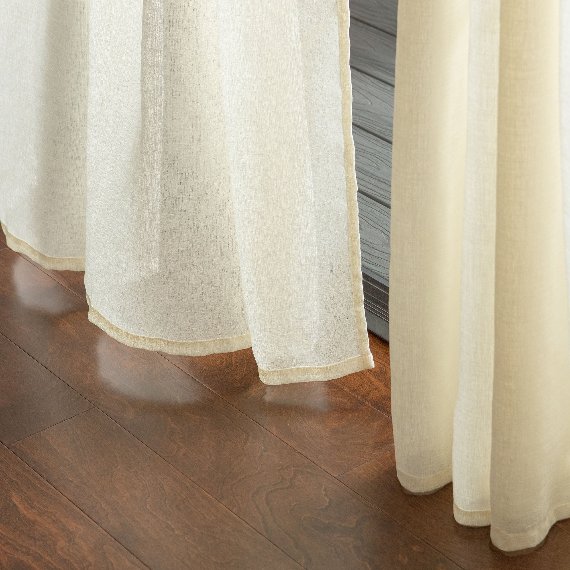 Faux Belgian Flax Solid Curtains-Tolkye