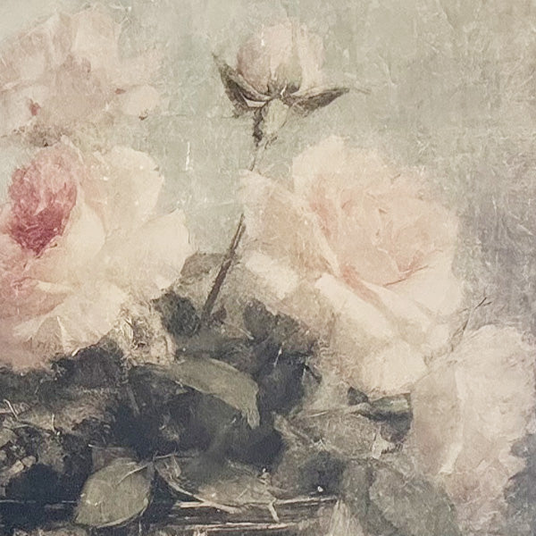 Oversized Light Pink Roses in Vases Paper Wall Tapestry