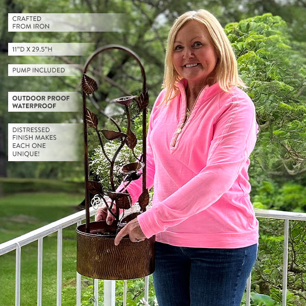 Cascading Leaves Outdoor Fountain