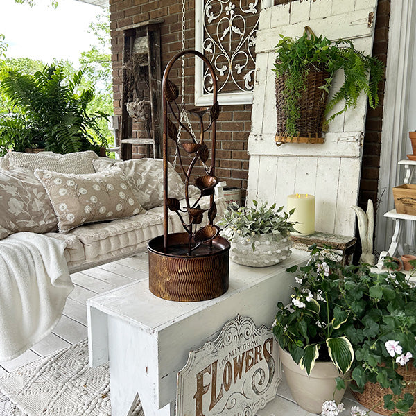 Cascading Leaves Outdoor Fountain