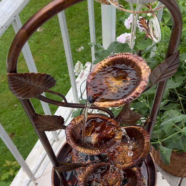 Cascading Leaves Outdoor Fountain