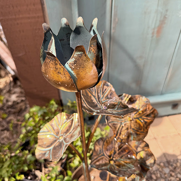 Antique Gold Lotus Leaf Water Fountain