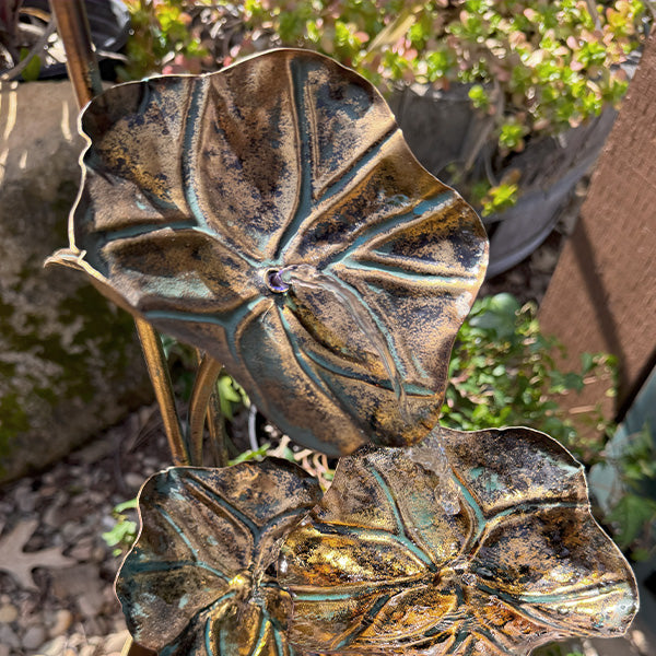 Antique Gold Lotus Leaf Water Fountain