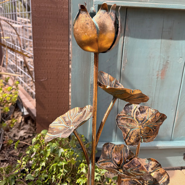 Antique Gold Lotus Leaf Water Fountain