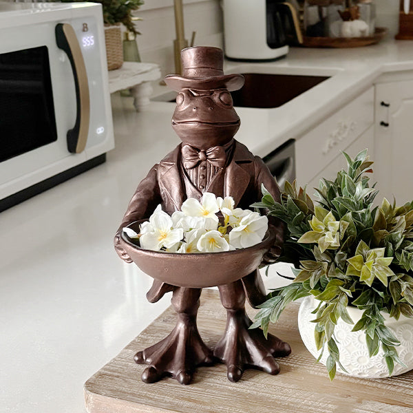 Charming Frog Bronze Bowl | Dapper Critters Collection