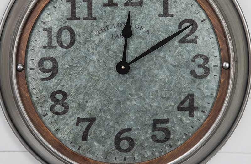 Galvanized Metal Wall Clock