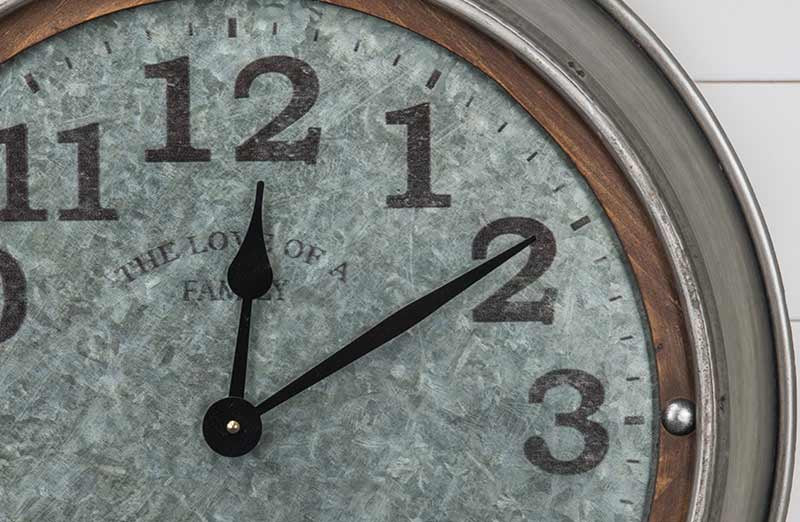 Galvanized Metal Wall Clock