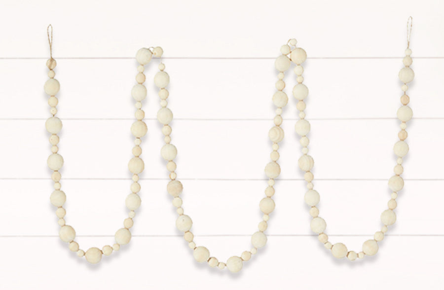 6 Foot Wooden Beaded Garland