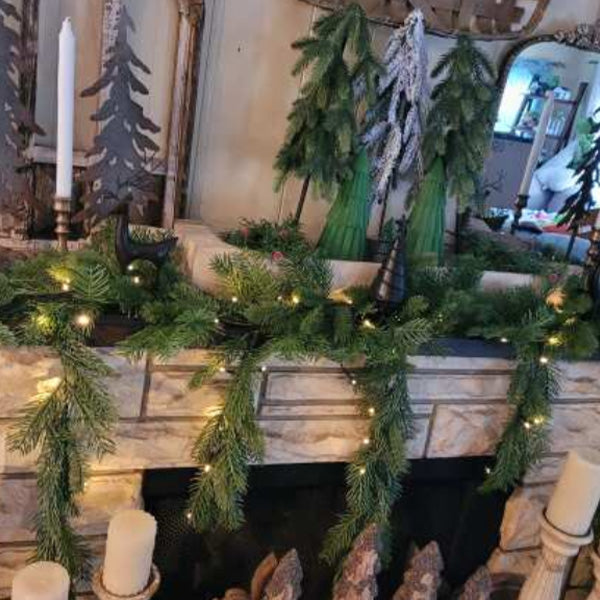6 Foot Long Pre-Lit Faux Pine Garland