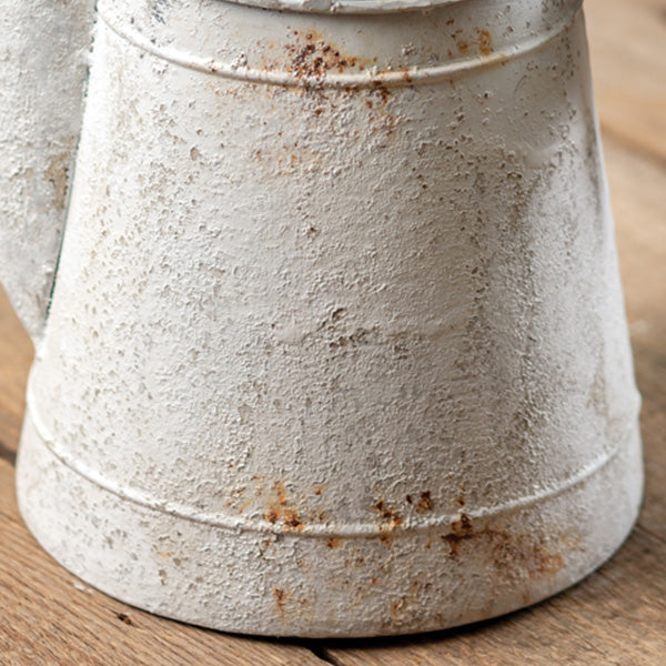 Distressed Goose Metal Bucket with Wood Handle