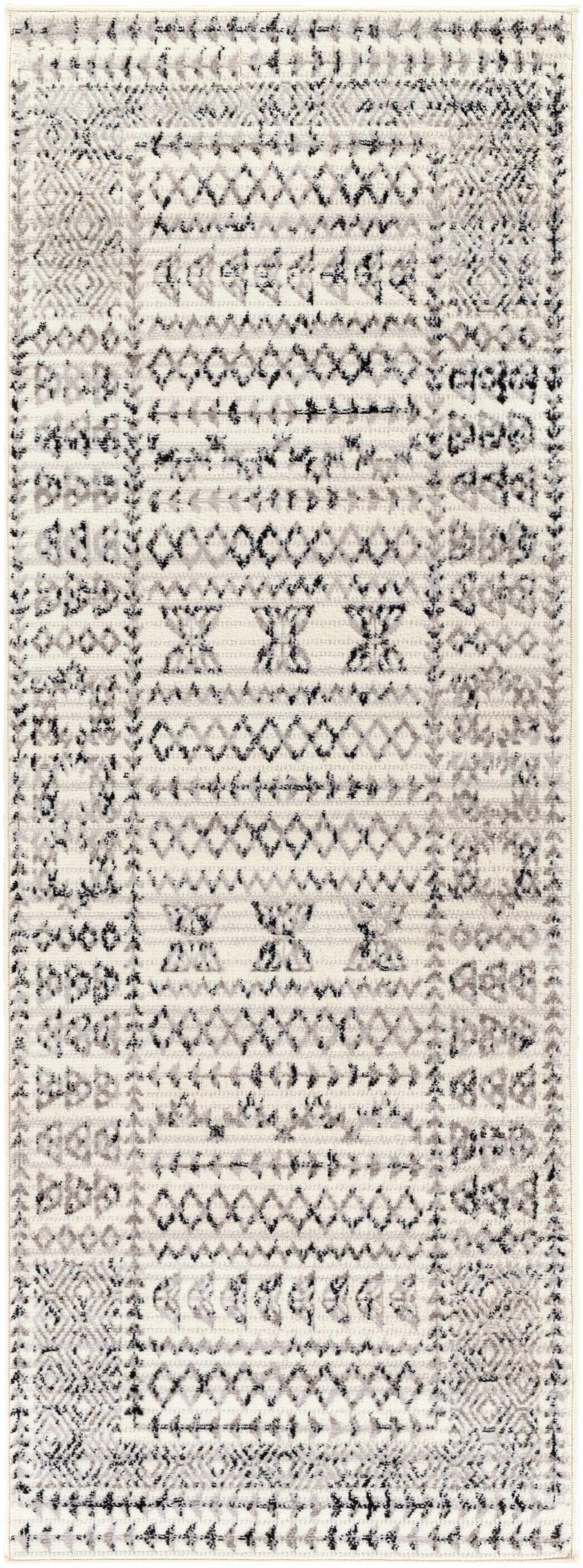 Black and Gray Patterned Area Rug