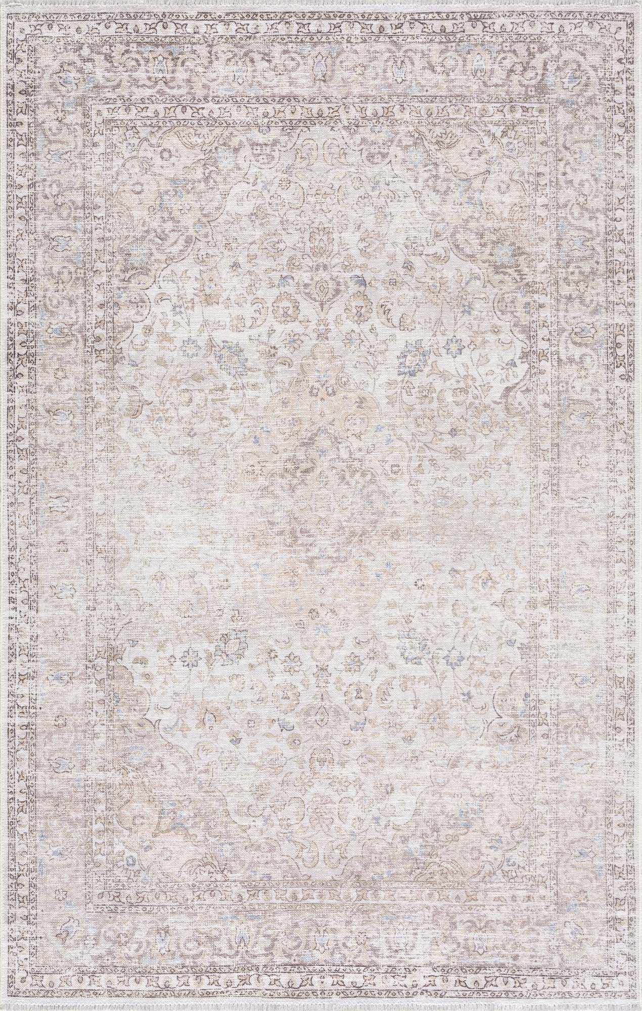 Vintage Cream Washable Area Rug