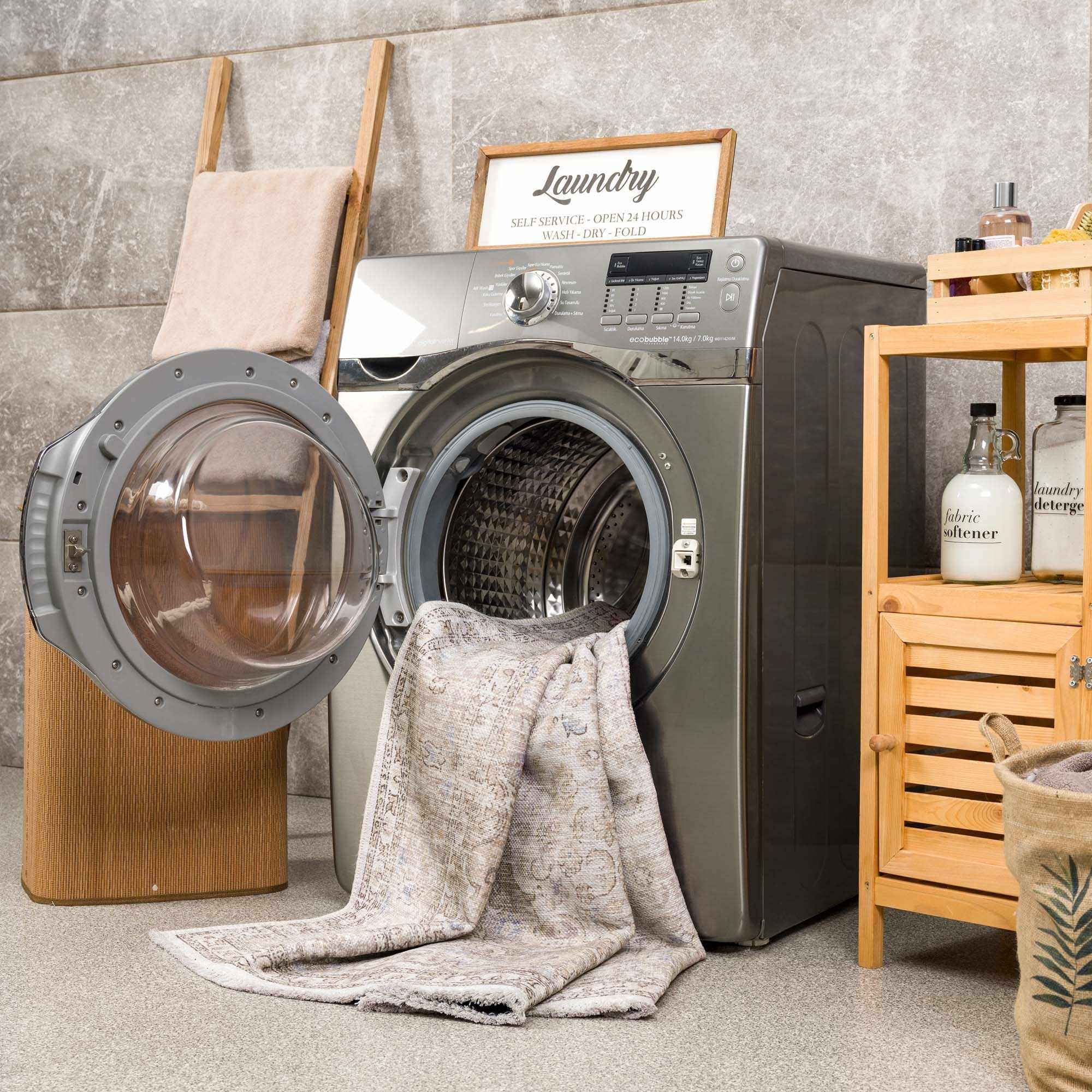 Vintage Cream Washable Area Rug