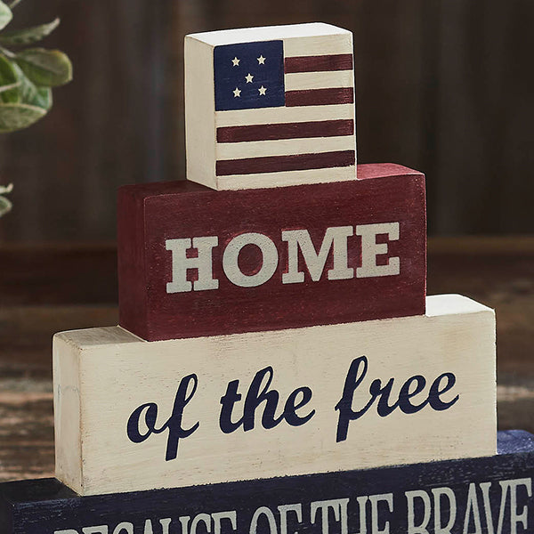 Home Of The Free Wooden Block Stack