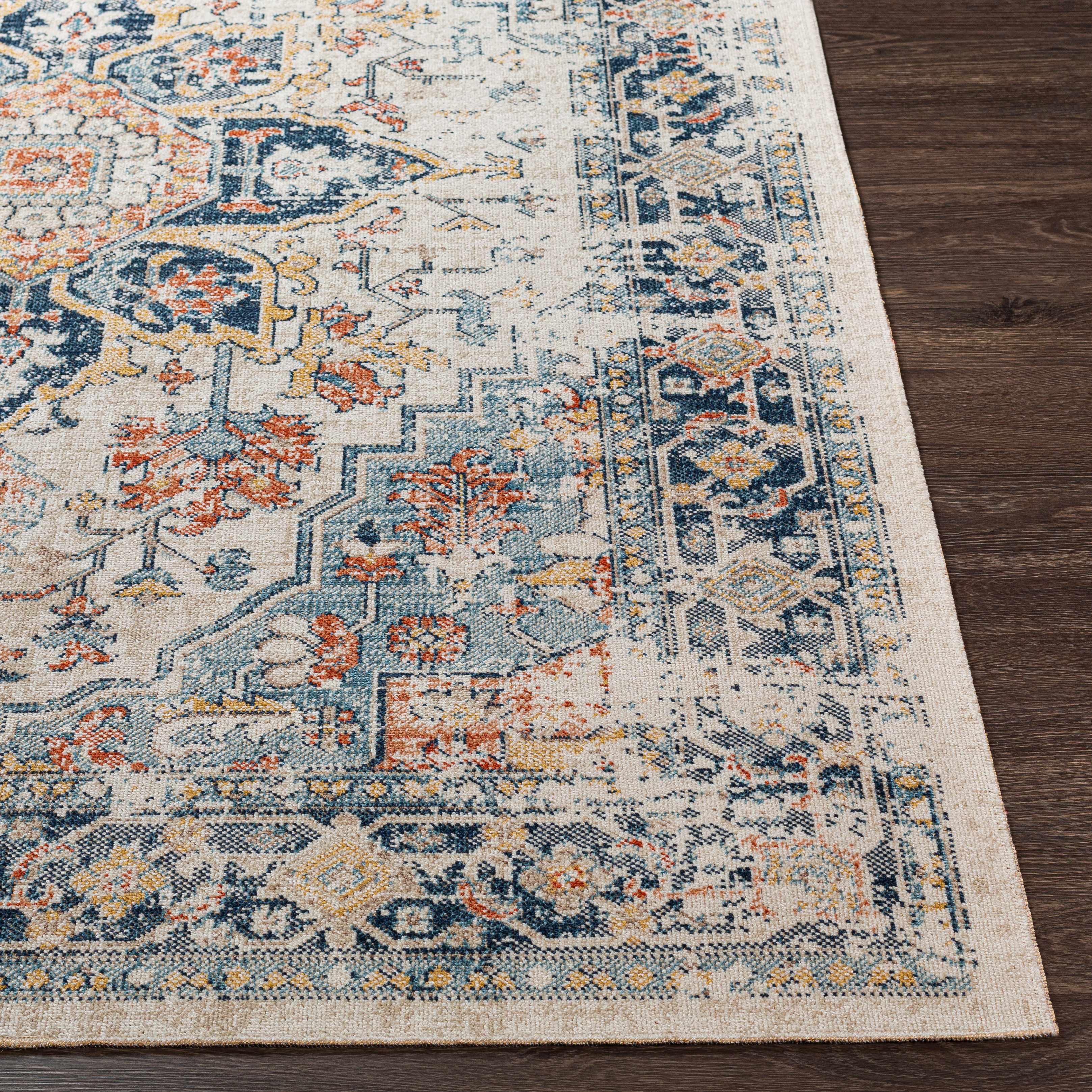Ornate Distressed Outdoor Rug