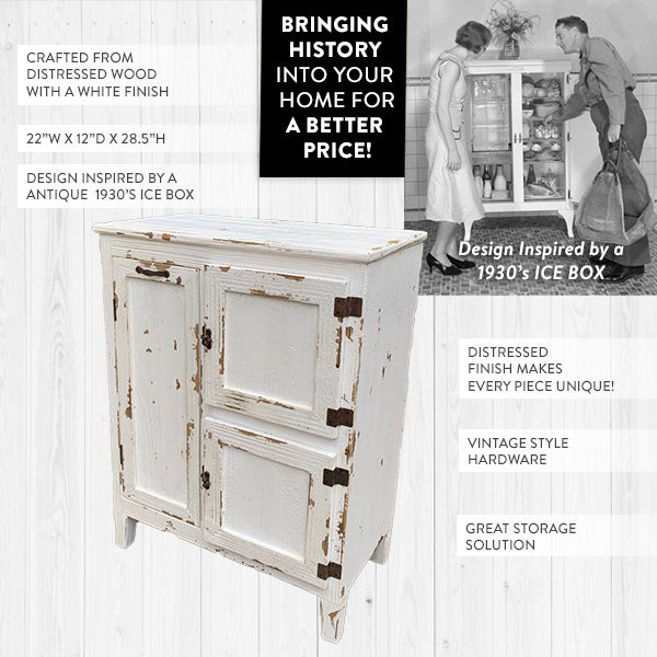 Antique-Inspired Wooden Ice Chest, DES Exclusive