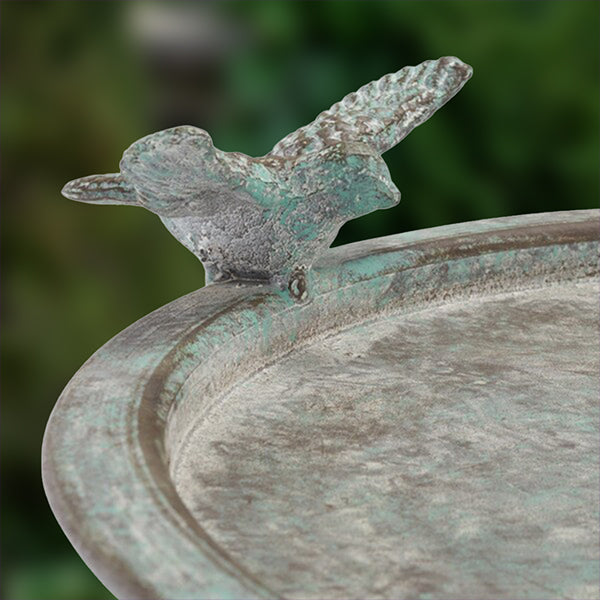 Antique Green Iron Bird Bath