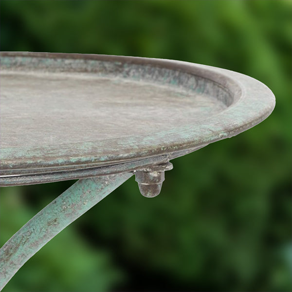 Antique Green Iron Bird Bath