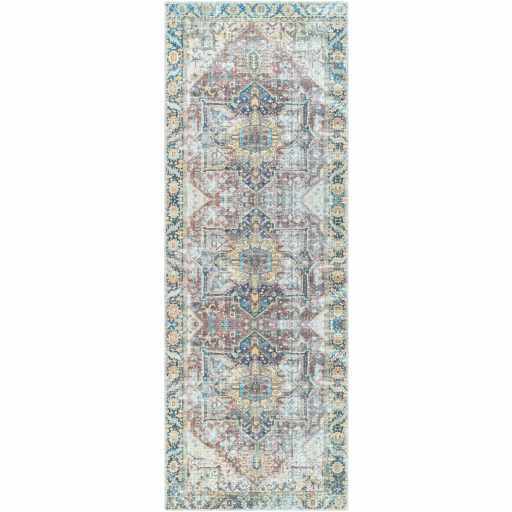 Blue/Gray Distressed Washable Area Rug