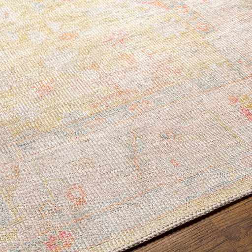 Light Brown Distressed Washable Rug