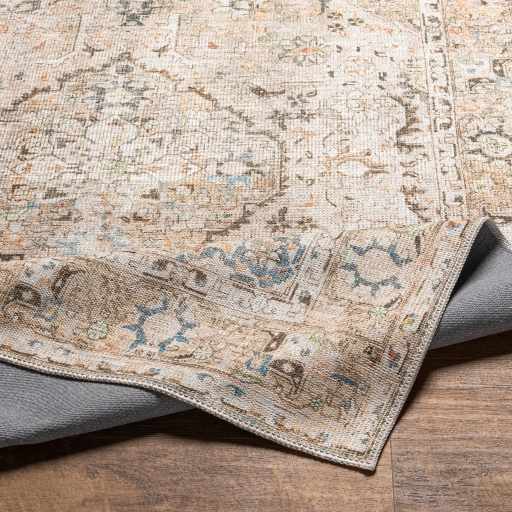 Terracotta Brown Vintage Washable Area Rug