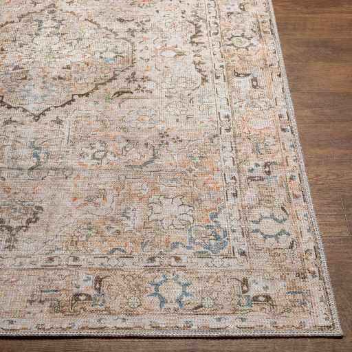 Terracotta Brown Vintage Washable Area Rug