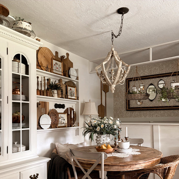 Open Curved Frame Wooden Pendant Lamp