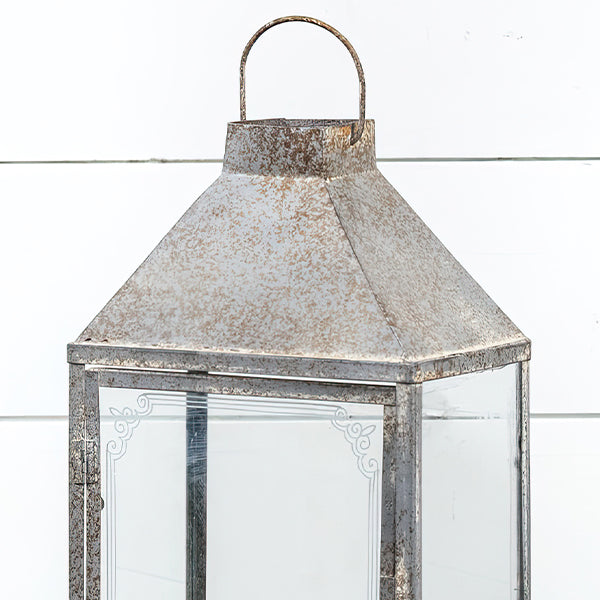 Heritage Finish Candle Lantern with Glass Windows