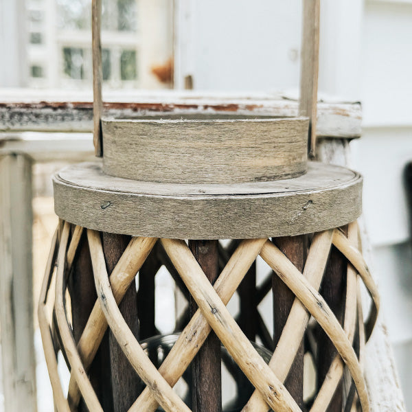 Woven Willow Lantern with Handle, Set of Four