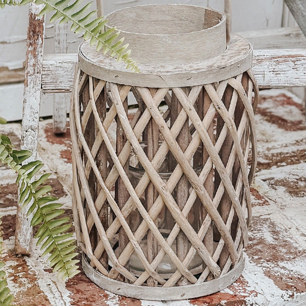 Woven Willow Lantern with Handle, Set of Four