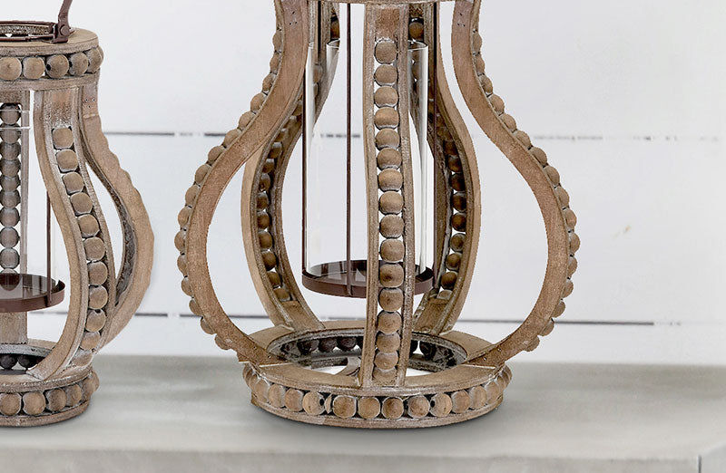 Large Wooden Bead Lantern